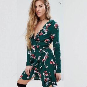 ASOS - Nobody’s Child - floral ruffle wrap dress